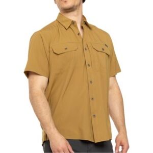 NWT Eddie Bauer Men’s Atlas Exploration Flex Short Sleeve Shirt in Bronze Size L